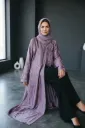 floral pattern  front open Lavender colour Tranding abaya with matching Hijab